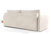 CALICO Sofa rozkładana trzyosobowa zaokrąglona w tkaninie shaggy kremowy kremowy - zdjęcie 4