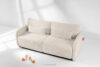 CALICO Sofa rozkładana trzyosobowa zaokrąglona w tkaninie shaggy kremowy kremowy - zdjęcie 15