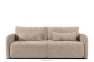 Sofa trzyosobowa zaokrąglony kształt w tkaninie plecionej jasny beżowy