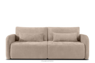 CALICO, https://konsimo.pl/kolekcja/calico/ Sofa trzyosobowa zaokrąglony kształt w tkaninie plecionej jasny beżowy jasny beżowy - zdjęcie