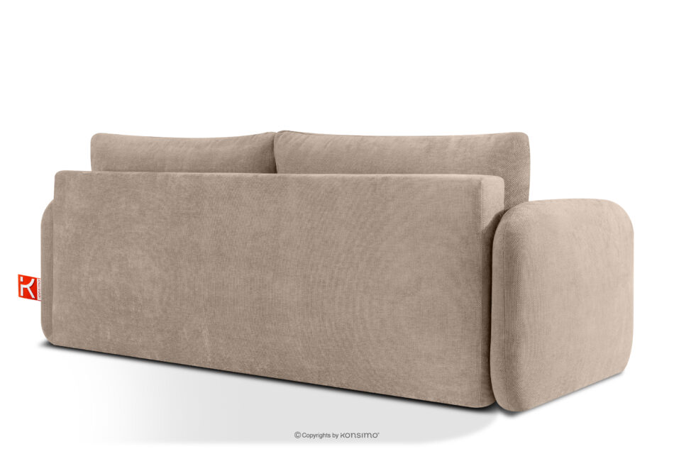 CALICO Sofa trzyosobowa zaokrąglony kształt w tkaninie plecionej jasny beżowy jasny beżowy - zdjęcie 3