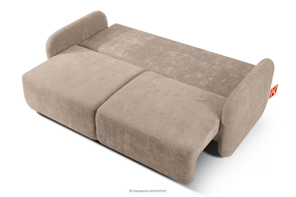 CALICO Sofa trzyosobowa zaokrąglony kształt w tkaninie plecionej jasny beżowy jasny beżowy - zdjęcie 4
