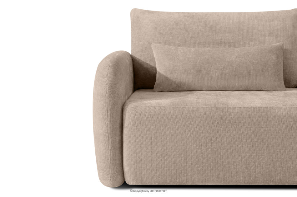 CALICO Sofa trzyosobowa zaokrąglony kształt w tkaninie plecionej jasny beżowy jasny beżowy - zdjęcie 6