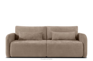 CALICO, https://konsimo.pl/kolekcja/calico/ Sofa trzyosobowa zaokrąglony kształt w tkaninie plecionej ciemny beżowy ciemny beżowy - zdjęcie