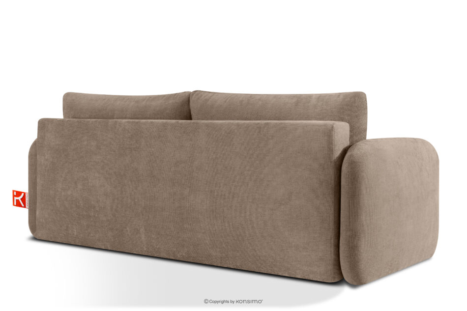 CALICO Sofa trzyosobowa zaokrąglony kształt w tkaninie plecionej ciemny beżowy ciemny beżowy - zdjęcie 3
