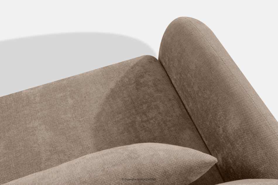 CALICO Sofa trzyosobowa zaokrąglony kształt w tkaninie plecionej ciemny beżowy ciemny beżowy - zdjęcie 5