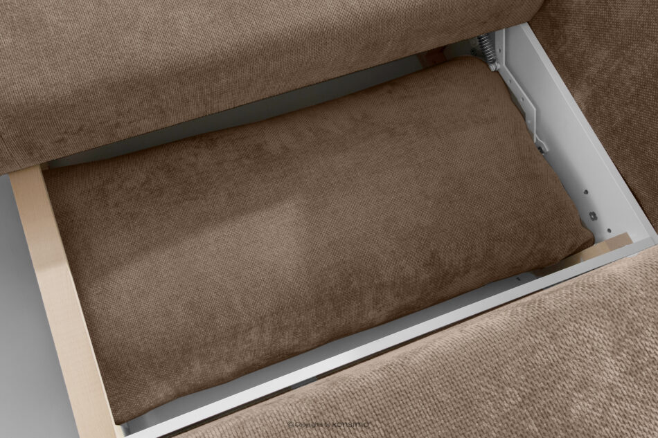 CALICO Sofa trzyosobowa zaokrąglony kształt w tkaninie plecionej ciemny beżowy ciemny beżowy - zdjęcie 10