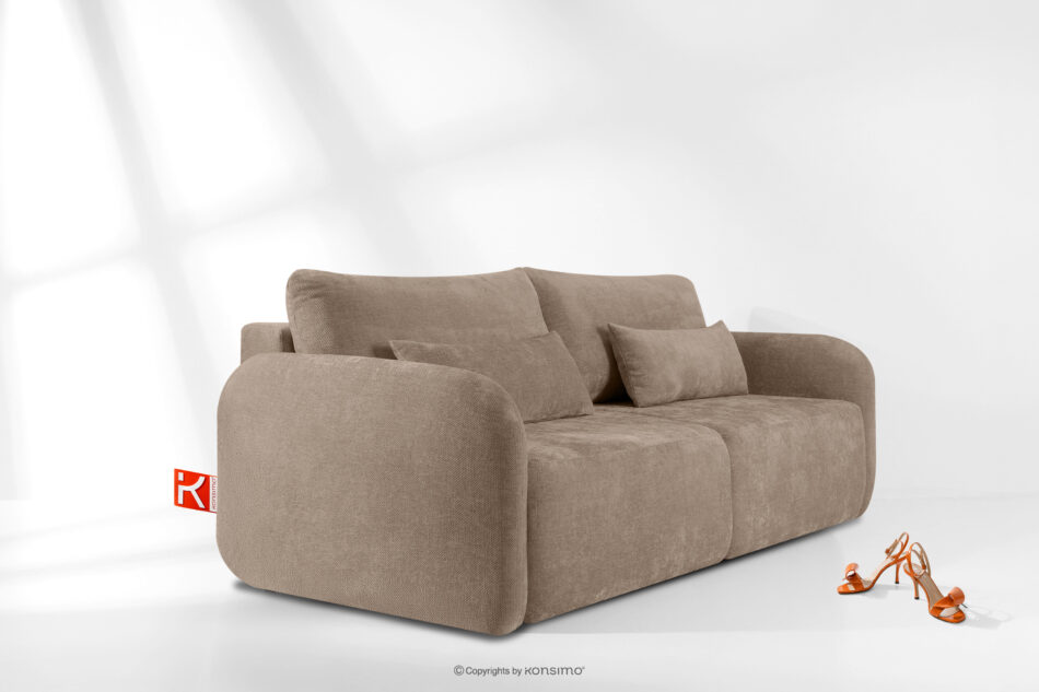 CALICO Sofa trzyosobowa zaokrąglony kształt w tkaninie plecionej ciemny beżowy ciemny beżowy - zdjęcie 13