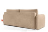 CALICO Sofa rozkładana trzyosobowa zaokrąglona w tkaninie shaggy ciepły beżowy ciepły beżowy - zdjęcie 4