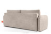 CALICO Sofa rozkładana trzyosobowa zaokrąglona w tkaninie shaggy chłodny beżowy chłodny beżowy - zdjęcie 4