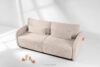CALICO Sofa rozkładana trzyosobowa zaokrąglona w tkaninie shaggy chłodny beżowy chłodny beżowy - zdjęcie 15