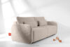 CALICO Sofa rozkładana trzyosobowa zaokrąglona w tkaninie shaggy chłodny beżowy chłodny beżowy - zdjęcie 14