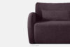 CALICO Sofa rozkładana trzyosobowa zaokrąglona w tkaninie shaggy ciemny śliwkowy ciemny śliwkowy - zdjęcie 7
