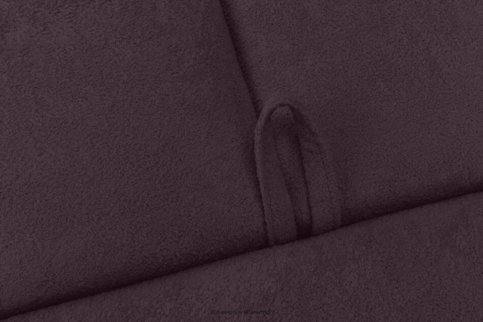 CALICO Sofa rozkładana trzyosobowa zaokrąglona w tkaninie shaggy ciemny śliwkowy ciemny śliwkowy - zdjęcie 12