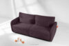 CALICO Sofa rozkładana trzyosobowa zaokrąglona w tkaninie shaggy ciemny śliwkowy ciemny śliwkowy - zdjęcie 15
