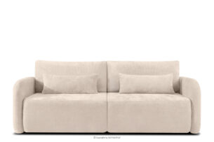 CALICO, https://konsimo.pl/kolekcja/calico/ Sofa trzyosobowa zaokrąglony kształt w tkaninie plecionej ecru ecru - zdjęcie