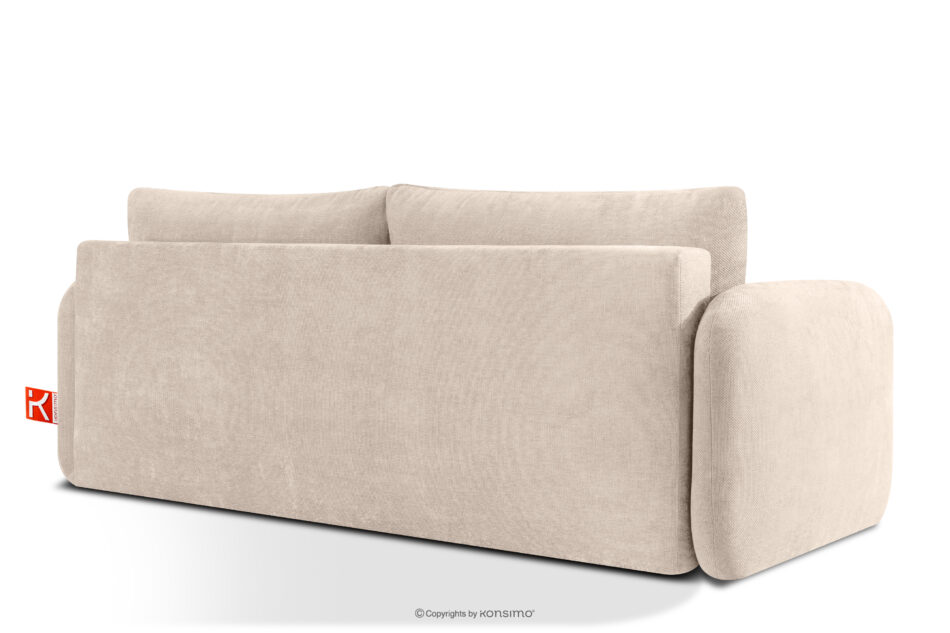 CALICO Sofa trzyosobowa zaokrąglony kształt w tkaninie plecionej ecru ecru - zdjęcie 3