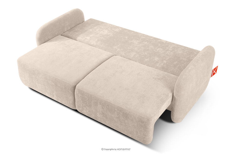 CALICO Sofa trzyosobowa zaokrąglony kształt w tkaninie plecionej ecru ecru - zdjęcie 4