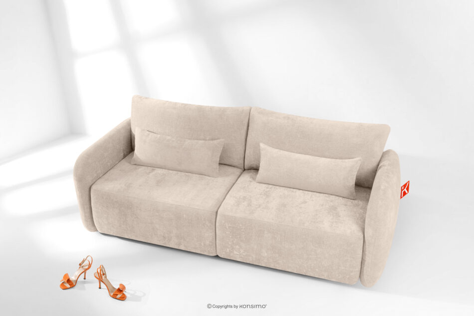 CALICO Sofa trzyosobowa zaokrąglony kształt w tkaninie plecionej ecru ecru - zdjęcie 14