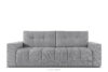 Pikowana sofa trzyosobowa rozkładana w tkaninie plecionej szary