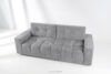 RUSA Pikowana sofa trzyosobowa rozkładana w tkaninie plecionej szary szary - zdjęcie 2