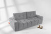 RUSA Pikowana sofa trzyosobowa rozkładana w tkaninie plecionej szary szary - zdjęcie 18