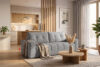 RUSA Pikowana sofa trzyosobowa rozkładana w tkaninie plecionej szary szary - zdjęcie 19