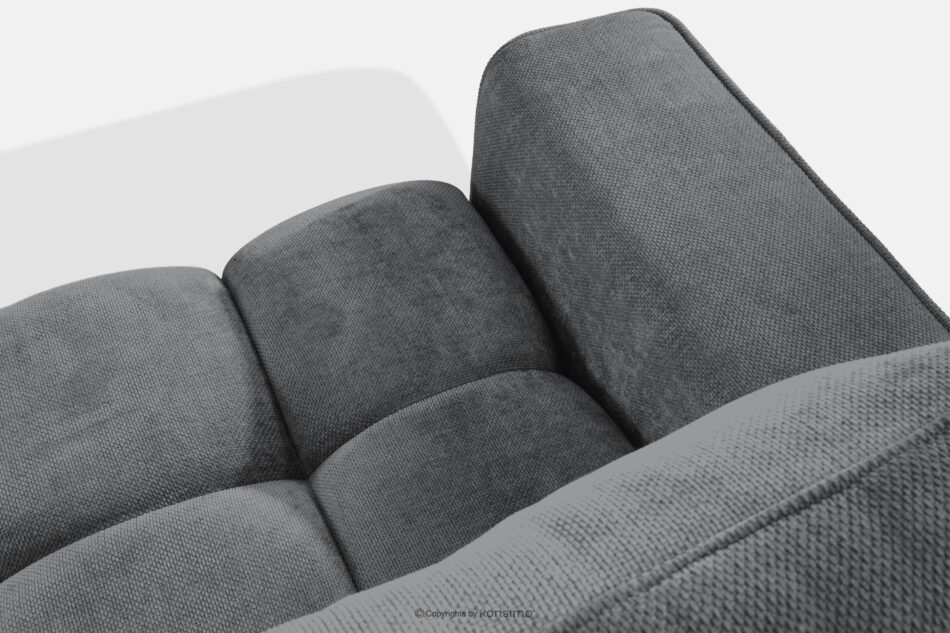 RUSA Pikowana sofa trzyosobowa rozkładana w tkaninie plecionej ciemny szary ciemny szary - zdjęcie 5