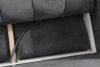 RUSA Pikowana sofa trzyosobowa rozkładana w tkaninie plecionej ciemny szary ciemny szary - zdjęcie 13
