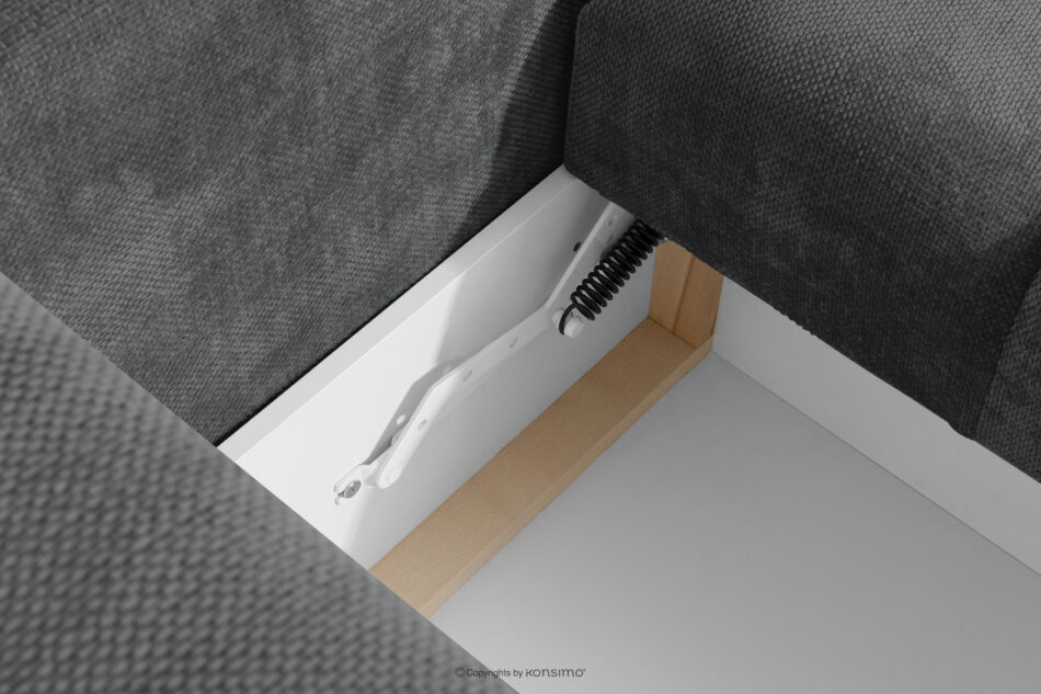 RUSA Pikowana sofa trzyosobowa rozkładana w tkaninie plecionej ciemny szary ciemny szary - zdjęcie 13