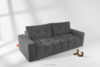 RUSA Pikowana sofa trzyosobowa rozkładana w tkaninie plecionej ciemny szary ciemny szary - zdjęcie 18