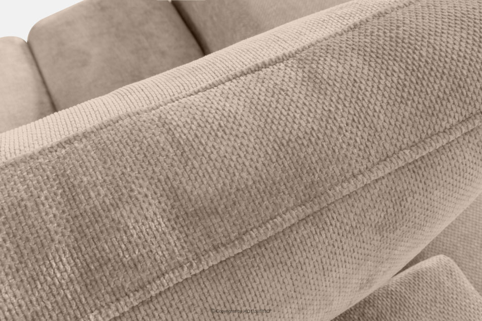 RUSA Pikowana sofa trzyosobowa rozkładana w tkaninie plecionej jasny beżowy jasny beżowy - zdjęcie 7