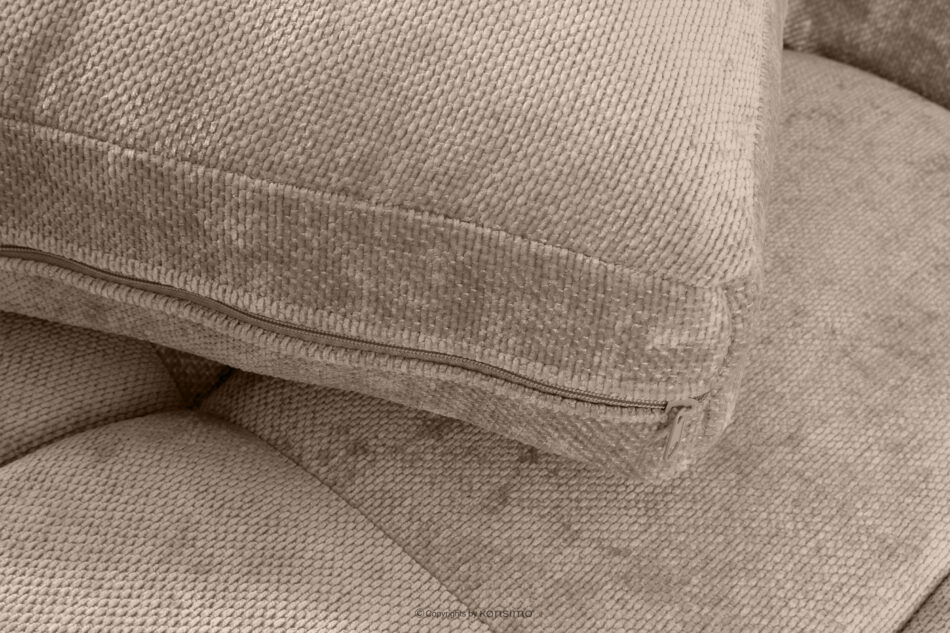 RUSA Pikowana sofa trzyosobowa rozkładana w tkaninie plecionej jasny beżowy jasny beżowy - zdjęcie 8