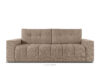 Pikowana sofa trzyosobowa rozkładana w tkaninie plecionej ciemny beżowy
