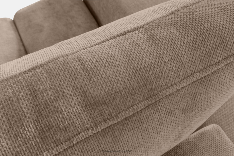 RUSA Pikowana sofa trzyosobowa rozkładana w tkaninie plecionej ciemny beżowy ciemny beżowy - zdjęcie 7