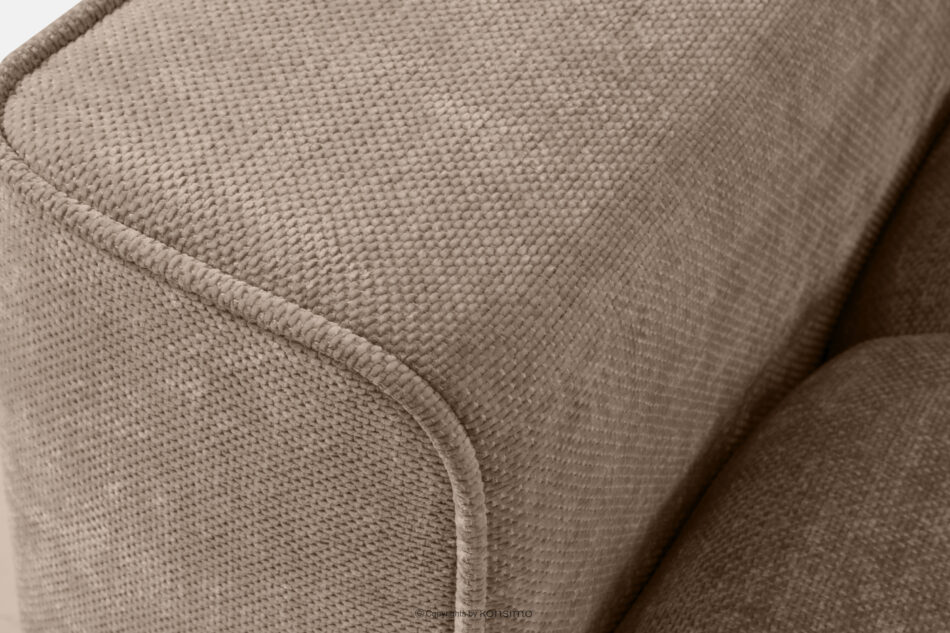 RUSA Pikowana sofa trzyosobowa rozkładana w tkaninie plecionej ciemny beżowy ciemny beżowy - zdjęcie 16
