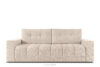 RUSA Pikowana sofa trzyosobowa rozkładana w tkaninie plecionej ecru ecru - zdjęcie 1