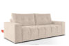 RUSA Pikowana sofa trzyosobowa rozkładana w tkaninie plecionej ecru ecru - zdjęcie 3