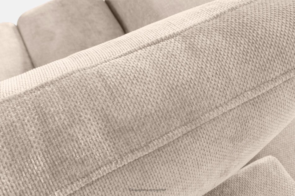 RUSA Pikowana sofa trzyosobowa rozkładana w tkaninie plecionej ecru ecru - zdjęcie 7