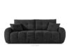 HELLA Pikowana sofa trzyosobowa z funkcją spania w tkaninie plecionej antracytowy antracytowy - zdjęcie 1