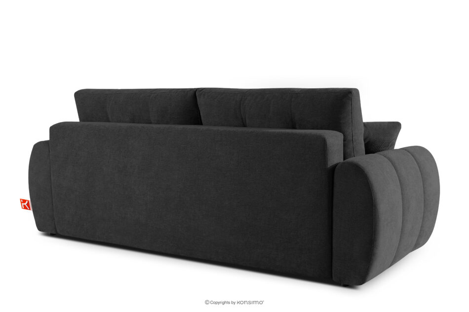 HELLA Pikowana sofa trzyosobowa z funkcją spania w tkaninie plecionej antracytowy antracytowy - zdjęcie 3