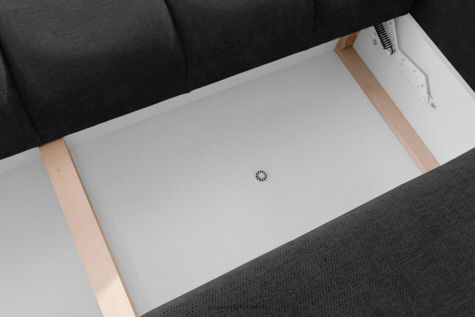 HELLA Pikowana sofa trzyosobowa z funkcją spania w tkaninie plecionej antracytowy antracytowy - zdjęcie 11
