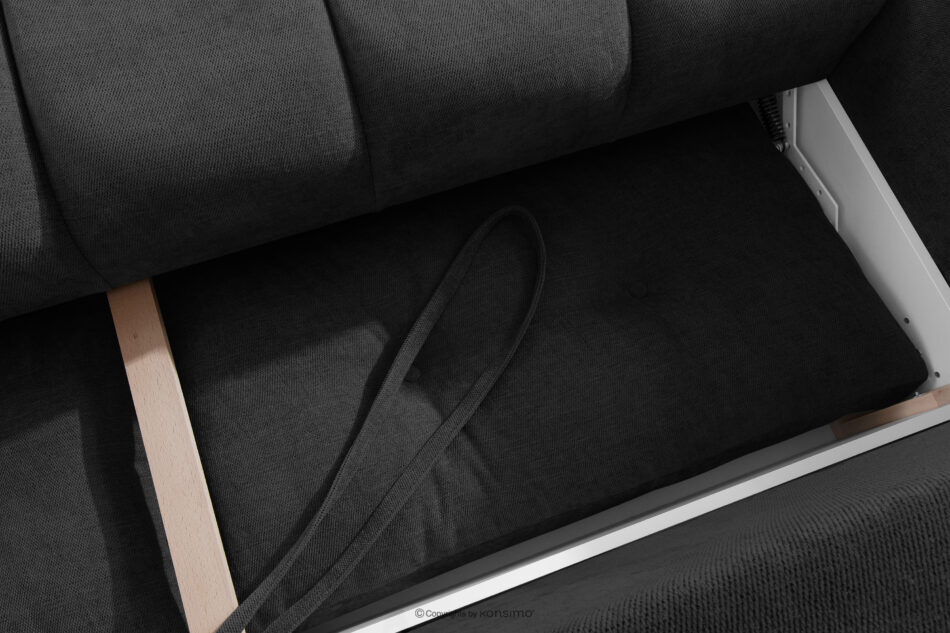 HELLA Pikowana sofa trzyosobowa z funkcją spania w tkaninie plecionej antracytowy antracytowy - zdjęcie 12