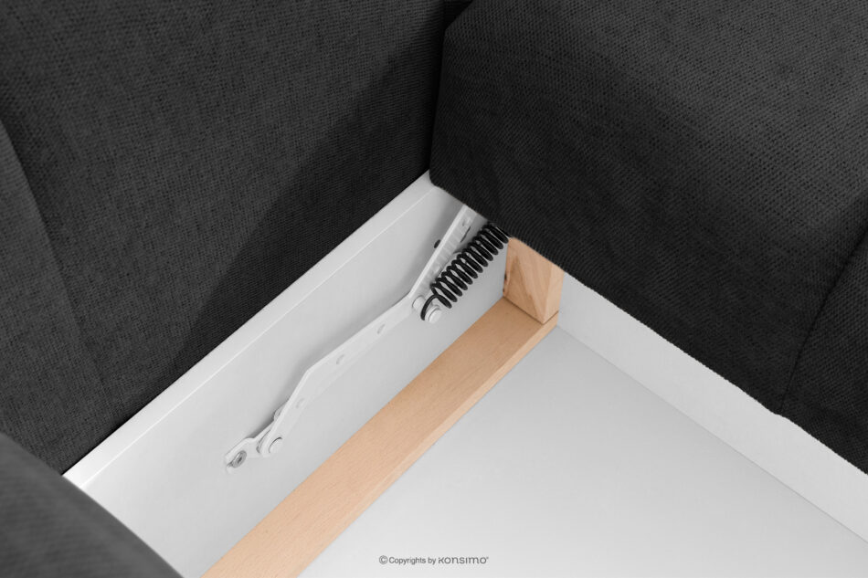HELLA Pikowana sofa trzyosobowa z funkcją spania w tkaninie plecionej antracytowy antracytowy - zdjęcie 13