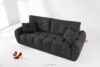 HELLA Pikowana sofa trzyosobowa z funkcją spania w tkaninie plecionej antracytowy antracytowy - zdjęcie 2