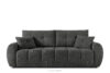 HELLA Pikowana sofa trzyosobowa z funkcją spania w tkaninie plecionej stalowy stalowy - zdjęcie 1
