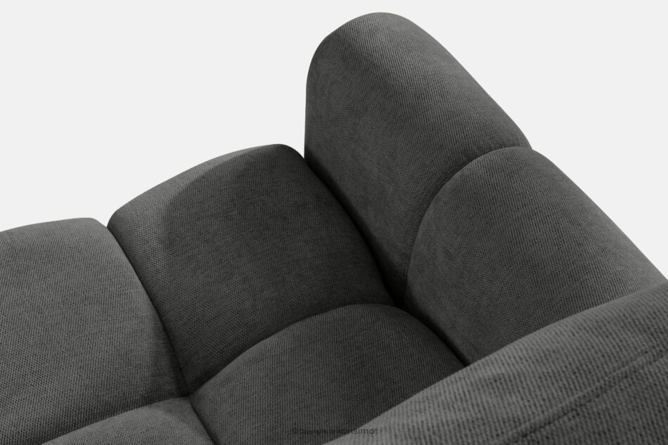 HELLA Pikowana sofa trzyosobowa z funkcją spania w tkaninie plecionej stalowy stalowy - zdjęcie 5
