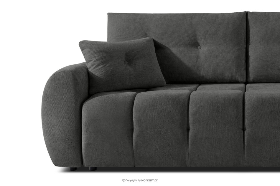 HELLA Pikowana sofa trzyosobowa z funkcją spania w tkaninie plecionej stalowy stalowy - zdjęcie 6