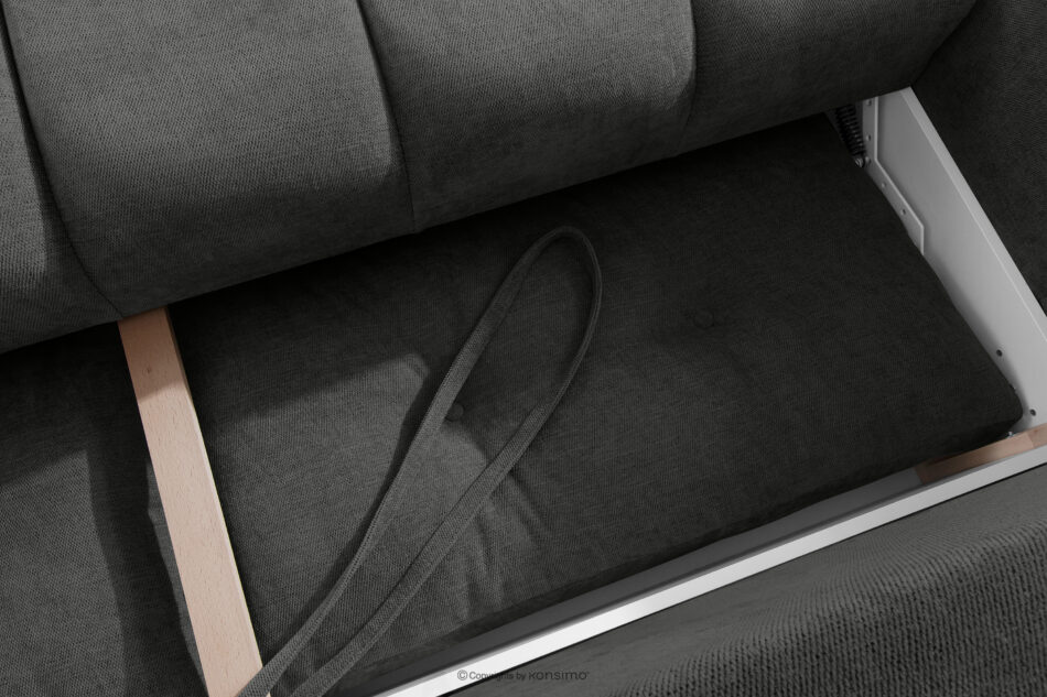 HELLA Pikowana sofa trzyosobowa z funkcją spania w tkaninie plecionej stalowy stalowy - zdjęcie 12