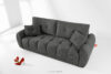 HELLA Pikowana sofa trzyosobowa z funkcją spania w tkaninie plecionej stalowy stalowy - zdjęcie 2